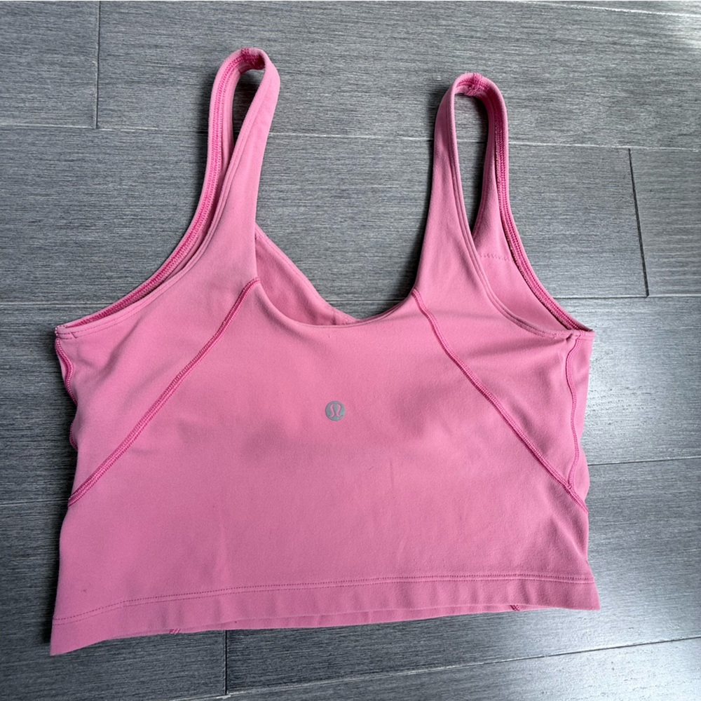 Lululemon Align Tank Top Pink Blossom Crop Top Sports Bra Size 8 Nulu W1CW8S - Picture 11 of 14